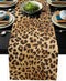 Leopard Print Table Runner-Cotton linen-Long 90 inche Cheetah Print Dresser Scarves,Animal Tablerunner for Kitchen Coffee/Dining/Sofa/End Table Be...
