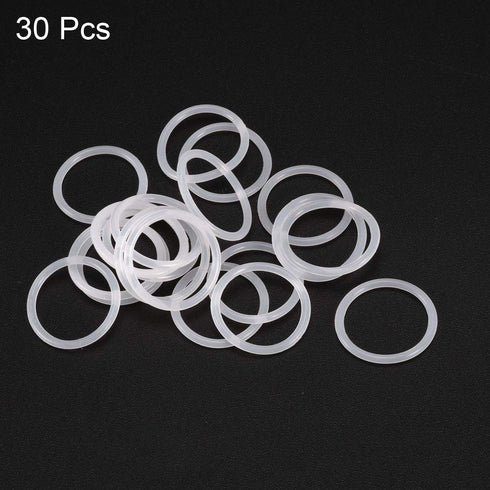 uxcell Silicone O-Rings, 17mm OD 14mm ID 1.5mm Width VMQ Seal Gasket for Compressor Valves Pipe Repair, White, Pack of 30...