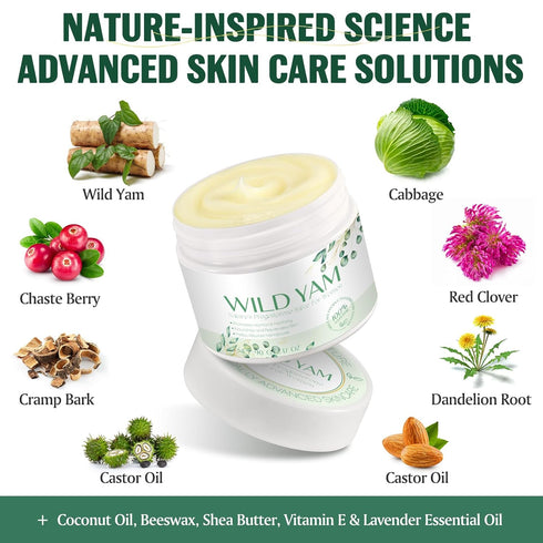 Organic Wild Yam Cream For Balance,3 Oz - 100% Natural Balancing Cream For Women, Wild Yam Cream For Skin Care For All Skins...