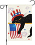 Louise Maelys 4th of July Garden Flag 12x18 Double Sided Vertical, Small Burlap Black Cat Welcome Patriotic Garden Yard House FLags for Memorial D...