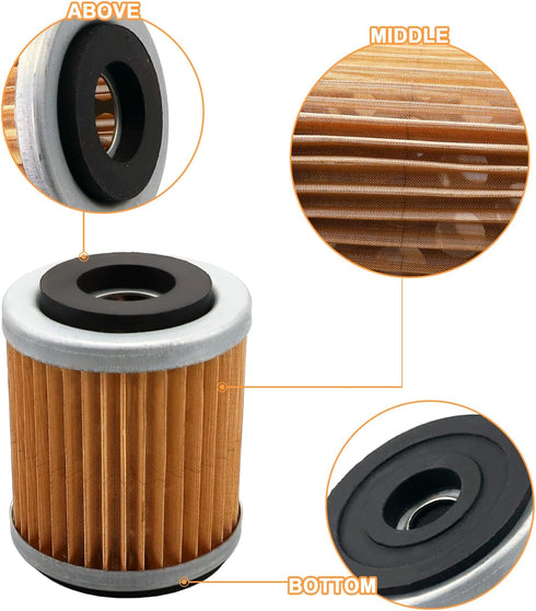 CYLETO Oil Filter for Yamaha YFM350X WARRIOR 350 1987-2004 FM350FW BIG BEAR 350 1986-1999 YFM400 BIG BEAR 400 1993-2004 WR426F 2001-2002 YAMAHA WR...