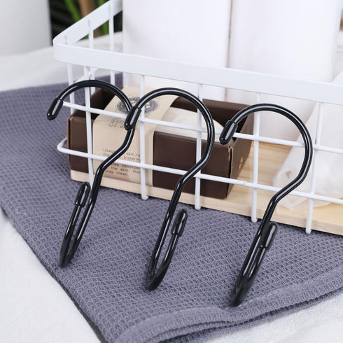 JOHOUSE 14PCS Purse Hanger for Closet, Large Size Closet Rod Hooks Black Vinyl Coated Bag Hanger Organizer Hooks Unique Twist Design for Bags Purs...