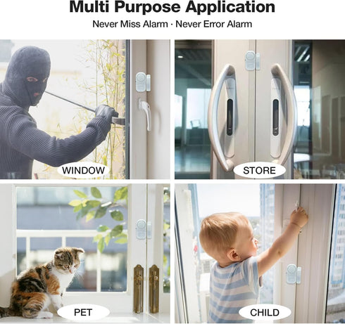 Door Window Alarm, 90DB Door Alarms for Kids Safety, Door Window Burglar Alarm-Window Pool Alarms for Home Security (2 Pack)...