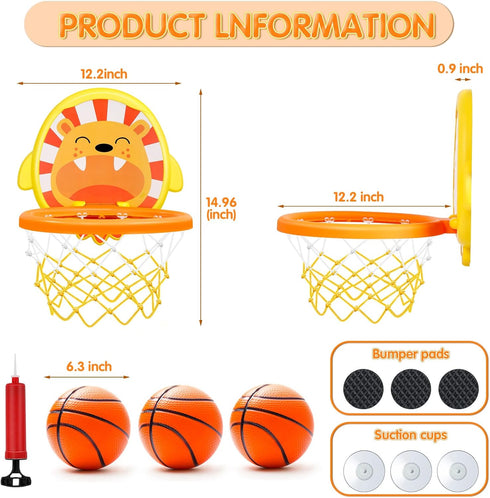 Baby Bath Basketball Hoop Toddler Indoor Toys for Kid Boys 1 2 3 4 5 Year Old Ages, No Mold Bathtub Toys Shower Toys, Christmas Stocking Stuffers ...