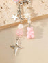 Meefisher Pink Bear Keychain Y2K Aesthetic Charm Cute Keychain Mini Kawaii Accessories for Backpack Purse for Women Birthday...