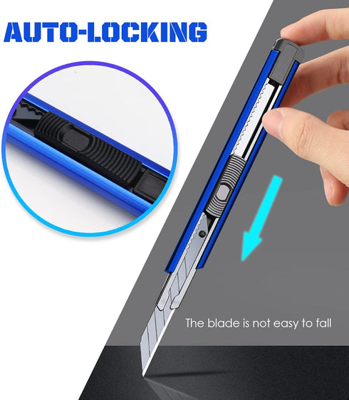 6 Pack Utility knife Retractable with 30 Degree Snap Off Blade Lockable Cardsharp Box Cutter Knife with Extra 20 Sharp Blades for Heavy Duty Offic...