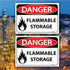 (2 pack) Danger Flammable Storage Cabinet Label, 7 x 10 Size, Flammable Storage Sign, Stickers, Decals. for Safety Cabinet, Locker, box, Room....