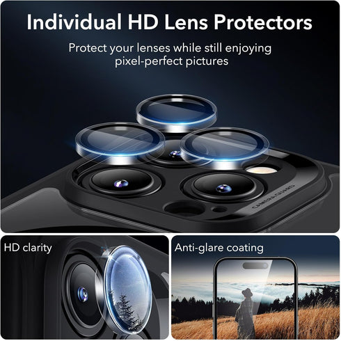 ESR for iPhone 15 Pro Max Case Set, 1 Set Individual Lens Protectors, Compatible with MagSafe Phone Case, Full-Coverage Military-Grade Protection,...