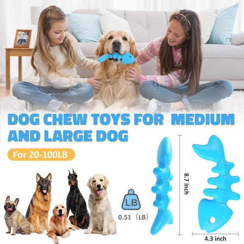 Indestructible Dog Chew Toys for Aggressive Chewers, Tough Dog Bones Toys for Large Dogs, Super Chewer Dog Toys to Keep Them Busy...