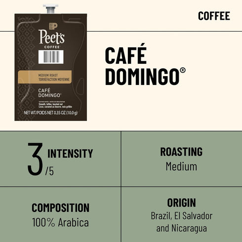 PEET'S COFFEE Café Domingo Single Serve Freshpack for MARS DRINKS FLAVIA Brewer, 18 Packets...