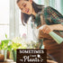 Sometimes I wet my plants Funny Garden Wooden Signs,Rustic Garage Home Farmhouse Wall Fence Decoration (Black)...