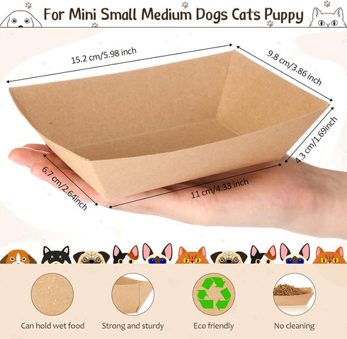 Disposable Pet Bowls, 50 Pcs, Portable, Lightweight, Suitable for Cats and Dogs, Easy to Carry and Store...