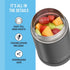 THERMOS FUNTAINER Insulated Food Jar, 16 Ounce, Kid Friendly Food Jar with Foldable Spoon, Matte Black...