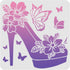 FINGERINSPIRE Flower High Heel Shoe Template Stencil, 11.8x11.8inch Butterfly Reusable Stencils for Painting Wall, Art DIY at Home for Decor Fabri...