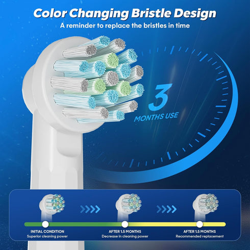 Replacement Toothbrush Heads for Oral B Braun, 4 Pack Brush Heads Refill for Oral-B 7000, Clean, Oral B Pro 1000, 9600, 500, 3000, 8000, Vitality ...