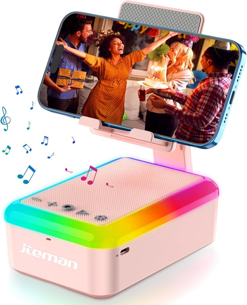 JTEMAN Gifts for Women Cell Phone Stand with Bluetooth Speaker and Light, Portable Lanyard, Cool Tech Gifts for Wife Mom Women Men, Unique Birthda...
