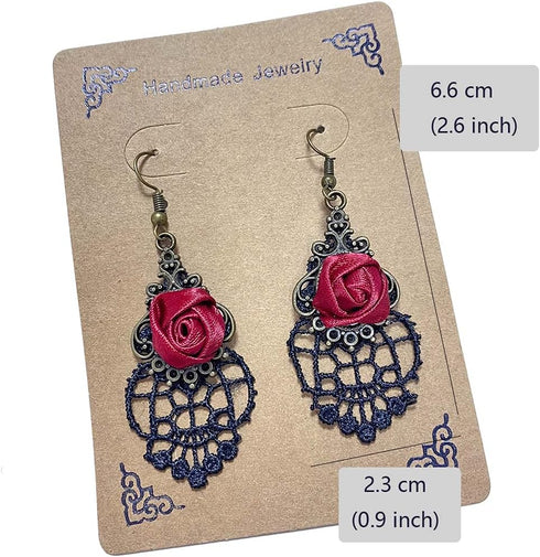 3PCS Choker Lace Necklace with Earring Set Punk Party Gothic Vintage Handmade Victorian Steampunk Retro Gears Lace Vampire for Halloween Easter – ...