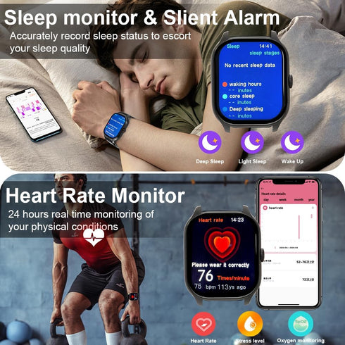 Smart Watch Smartwatch 2.02" Large Display, Fitness Call Music Password Lock Screen Waterproof, Smart Watches Mens Women for Android iOS...