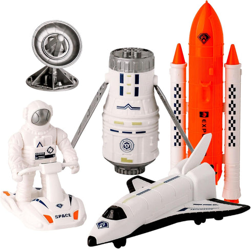Space Exploration Shuttle Toys, Space Explorer Toy Kit, Include Signal Receivers, Satellites, Astronaut, Space Scooter, Space Toys Gift for Explor...