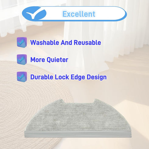 Replacement Mop Pad Accessories Compatible for Eureka E10s Robot Vacuum Cleaner 3 Mop Pad...