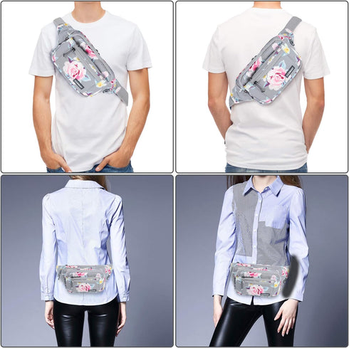 Fanny Packs For Women & Men Waist Pack Hip Bum Bag with Multi-Pockets Large Capacity Waterproof , for Disney Traveling Casual Cycling Running Hiki...
