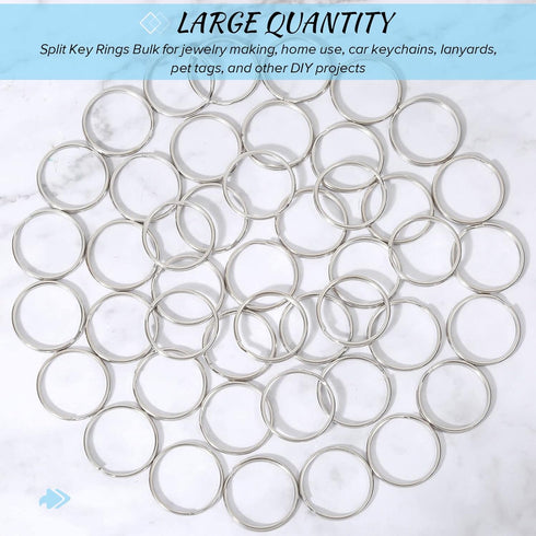 Paxcoo 100 Pack Keyrings, Split Key Rings Bulk for Keychain and Crafts (1 Inch)...