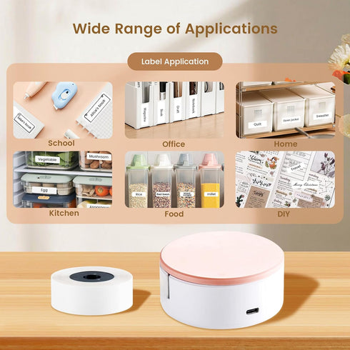 Label Maker Machine with Tape - HP3 Portable Bluetooth Label Maker Printer, Mini Handheld Sticker Thermal Printer, Easy to Use...