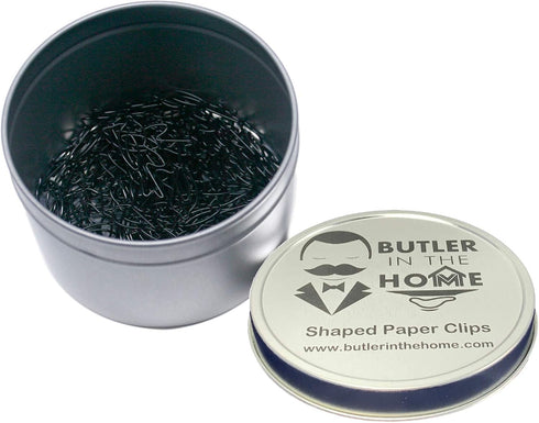 Bird Shaped Paper Clips Great for Paper Clip Collectors or Office Gift - Comes in Round Tin with Lid and Gift Box (Black 100 Count)...