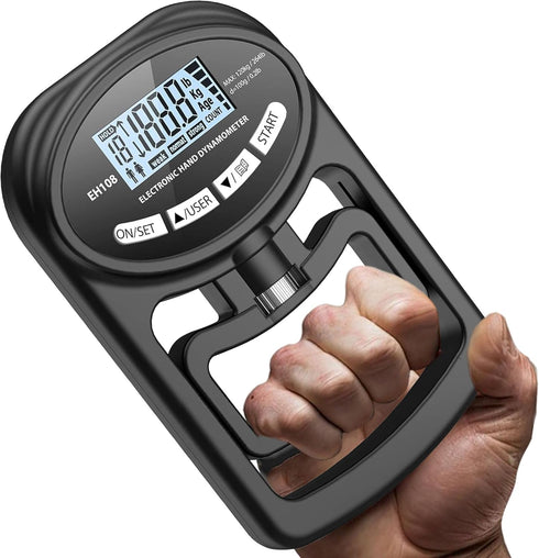 Hand Dynamometer Grip Strength Trainer - Electronic Hand Grip Strength Tester Grip Strengthener Hand Exerciser Meter Digital Hand Grip Training Ga...