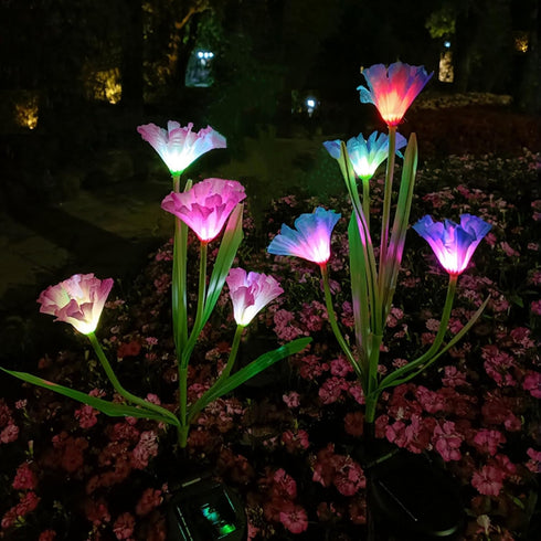 Solar Garden Flower Lights?LED Solar Powered Stake Landscape Lights?Outdoor Waterproof Decorative Lights for Yard,Patio,Lawn,Pathway Decoration (2...