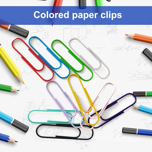 Colorful Paper Clips Large, Pack of 30 Bright Vinyl Coated Jumbo Paper Clips for Papers School Office Supplies 10 cm...