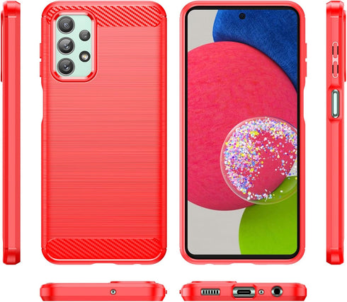 M MAIKZI Cellular Phone Case for Samsung Galaxy A23, Red Brushed TPU, with HD Screen Protector...