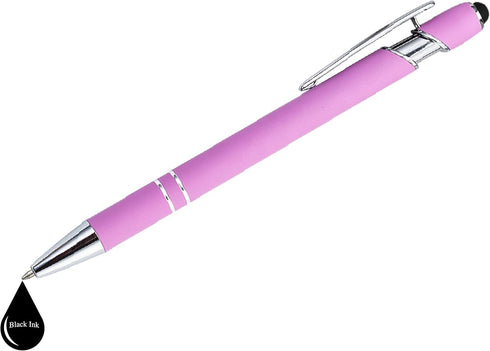 Pastel Rubberized Soft Touch | Pastel Colors | Ballpoint Pen with Stylus Tip a stylish, premium metal pen, black ink, medium point (Pastel Purple,...