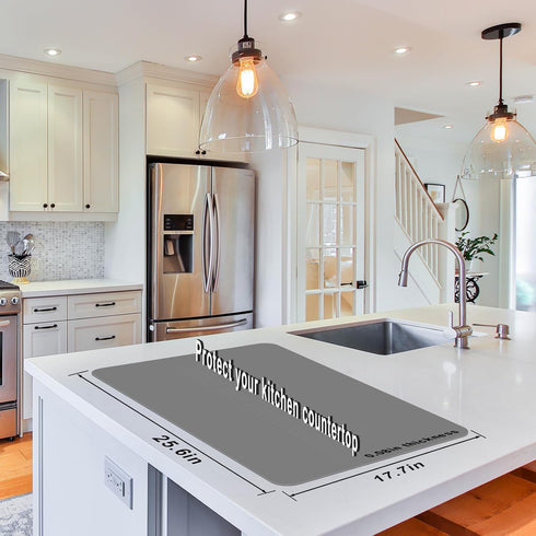 Food-Grade Silicone mat?2MM Extra Thick Silicone Mats for Kitchen Counter, 25.6" x17.7" Non-Slip Waterproof Large Countertop Protector Mat, Heat R...