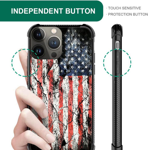 DJSOK Case Compatible with iPhone 15 Pro Max Case, Distressed Flag Case for iPhone 15 Pro Max Case for Man Boy Girl Dual Layer Shockproof Rugged C...