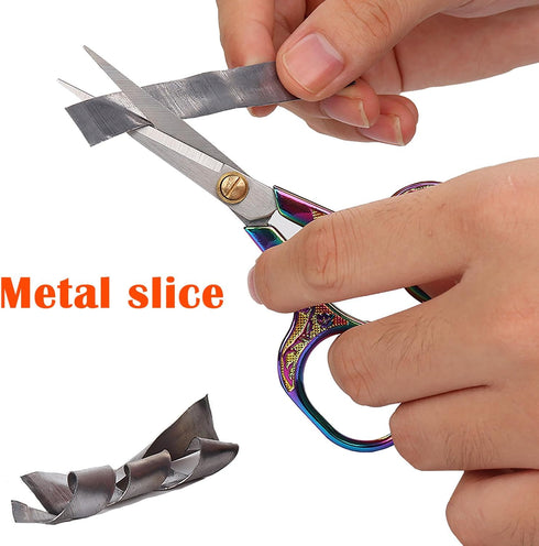 Mini Scissors Stainless Blade Metal Handle 2 Pack Office School Classroom Student Teacher Crafting Fabric Sewing Gift Wrapping All Purpose...