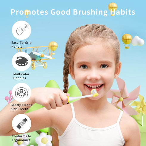 3 Sided Toothbrush Kids, Soft Bristles Toddler Toothbrush, Autism Toothbrush, 360° Oral Teeth Cleaning, Ages 2+...