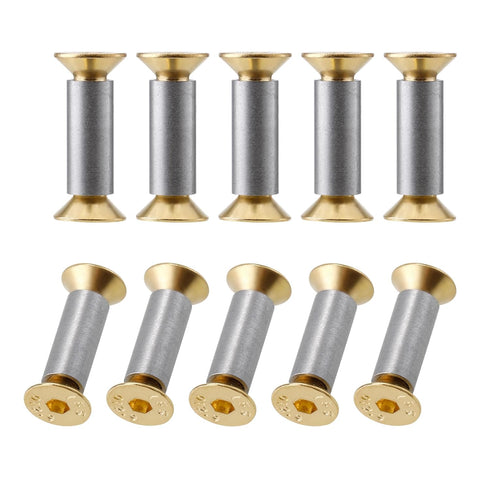10 Packs Knife Handle Screws Rivets Bolts Fasteners, Gold Hex Flat Head Screws, Knives Maker Screws for Fixing Blade Knife...