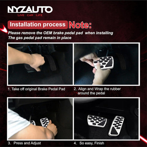 Non-Slip Foot Pedal Pads Compatible with Wrangler JL 2018-up/Gladiator 2019-up,at No Drilling Aluminum Brake and Accelerator Pedal Covers...