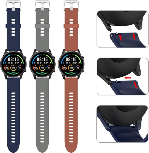 Bands for Xiaomi Mi Smartwatch/Xiaomi Mi Watch Color Sport for Women Men, 10 Pack Soft Silicone Strap Replacement Wristbands Compatible with Xiaom...