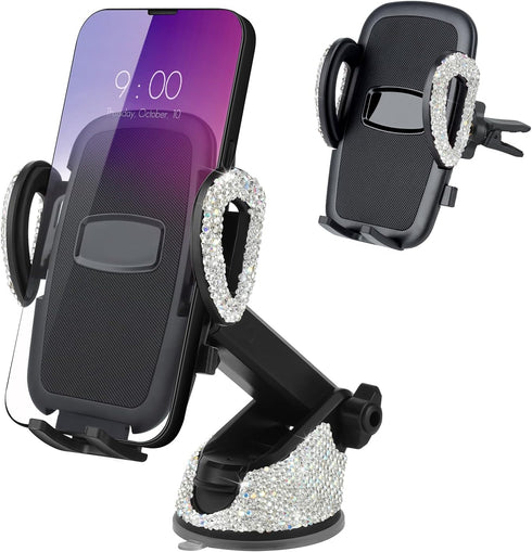 eing Car Phone Mount Holder Dashboard Air Vent Windshield,Compatible with iPhone 12/11/11 Pro/8 Plus/8/SE/X/XR/XS/7 Plus Samsung S20/S10/S9/S8,Mot...