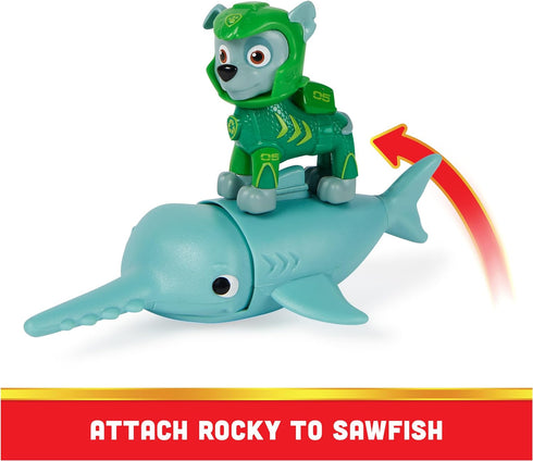 Paw Patrol, Aqua Pups Rocky and Sawfish Action Figures Set, Kids Toys for Ages 3 and up...