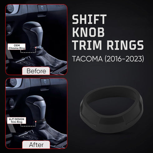 AJT DESIGN Shift Knob Trim Ring for 2016-2023 Tacoma - Black...