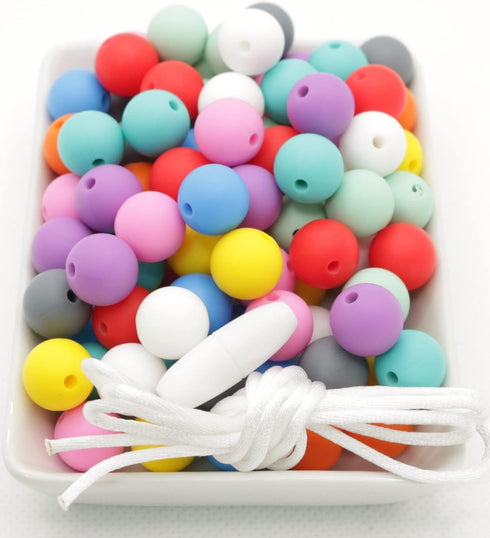 Blue Rabbit Co Silicone Beads for Keychain Making, Necklace, Bracelet, Medium Bulk Beads & Bead Assortments, Silicon Beads (12mm, 200PC, Original)...