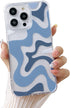 Ginkgonut Compatible with iPhone 13 Pro Max Case, Fashion Simple Cute Wavy Pattern Case for Women Girls Soft TPU+Hard PC Protection Case for iPhon...