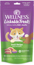 Wellness Lickable Treats Soft Puree Natural Grain Free Adult Cat Treats, Duck Recipe, Contains 6-0.4 Ounce Squeezable Tubes...