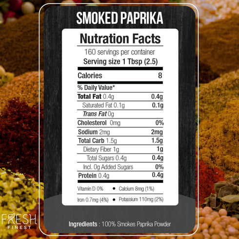 Fresh Finest Smoked Paprika – 14.10 oz Smoked Paprika Powder – Premium Paprika Seasoning for Cooking, Meat Rubs, Marinades, Sauces, Goulash – No P...