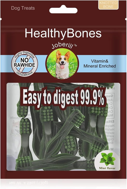 UrbanX HealthyBones Original Natural Dog Dental Care Mint Snacks Oral Health Dog Food for Small, Large and Other Dogs, 30 Count...
