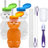 Special Supplies Honey Bear Straw Cup For Babies, 3-Pack Squeezable Therapy and Special Needs Assistive Drink Container, Spill Proof and Leak Resi...