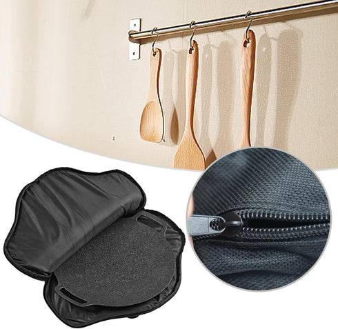 7.08 X 7.08 X 3.14'' Oxford Cloth Outdoor Camping Cast Iron Skillet Storage Bags, Grill Pan Storage Bag for Korean BBQ Grill Pan, 2 PCS Camping Sk...